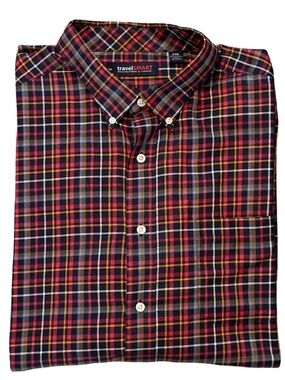 Roundtree & Yorke TravelSmart Long Sleeve Plaid Shirt Men’s 2XB